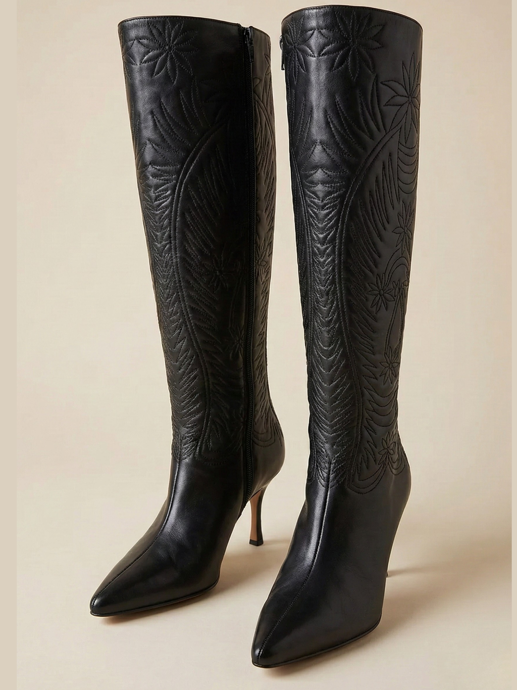 Manolo Blahnik Tall Black Leather Boots