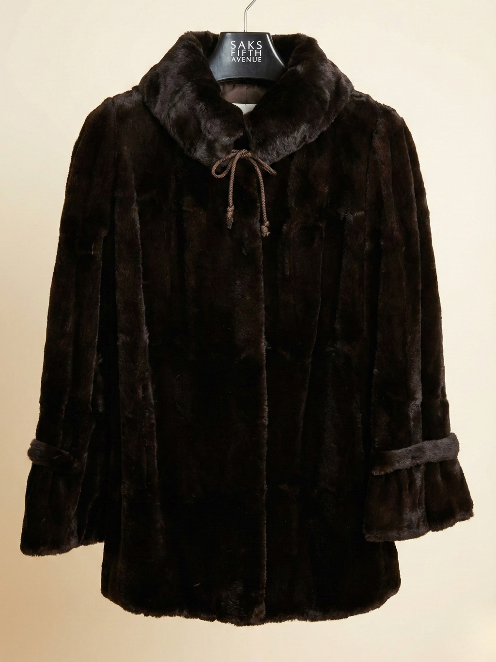 Vintage Black Mink Fur Coat Size XS