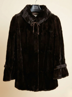 Vintage Black Mink Fur Coat Size XS