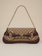 Vintage Gucci Horsebit 1955 Clutch - Tom Ford Era - Brown Caramel Monogram