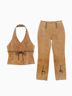 Y2K Vintage NWT Wilsons Leather Maxima Tan Suede Set