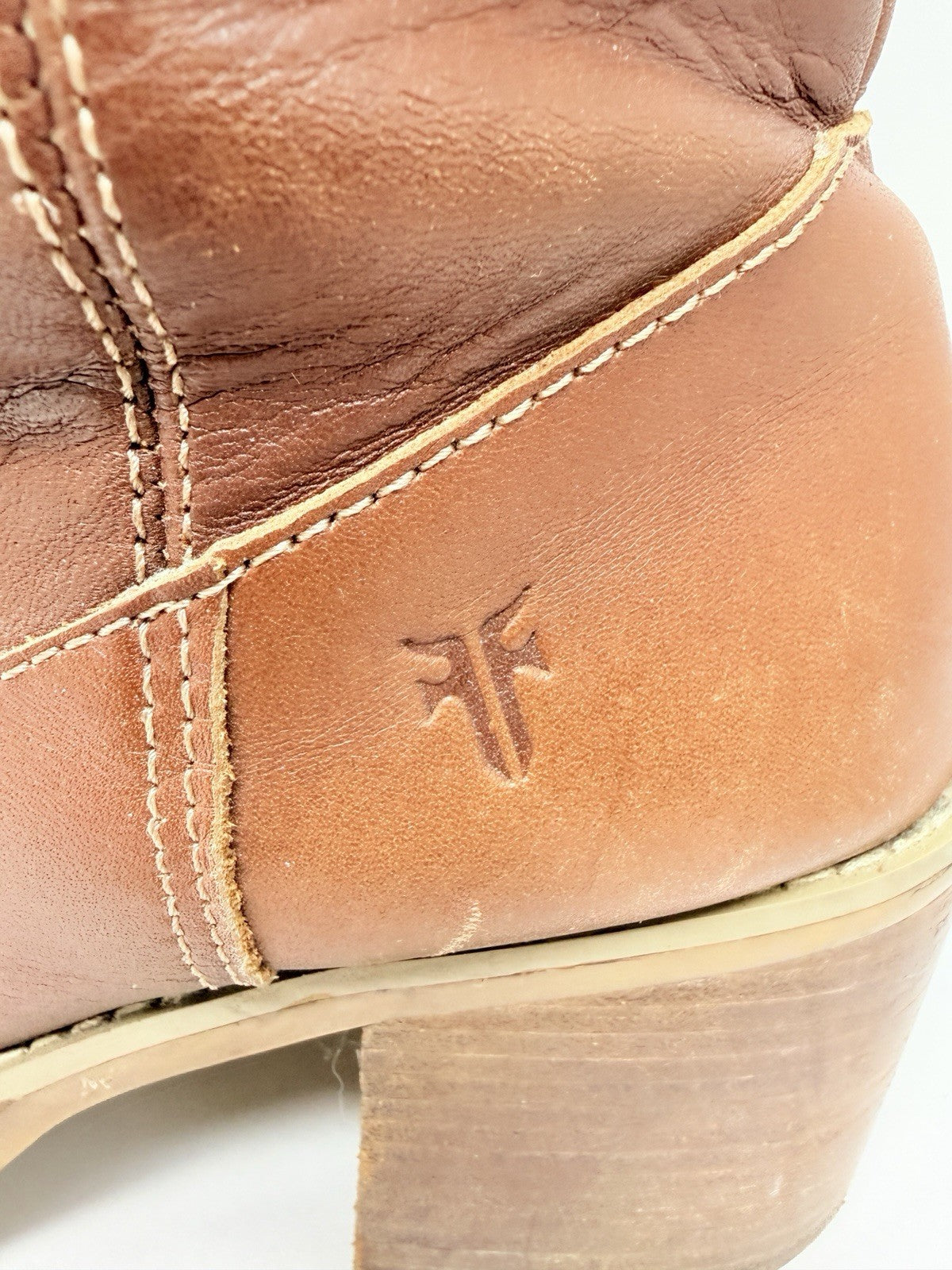 Frye Dorian Brown Leather Chunky Heel Platform Boots