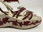 Prada SS1997 Red Floral Platform Sandal Heels