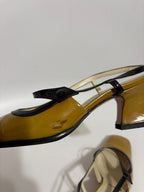 Prada Vintage Mustard Yellow Slingback Heels