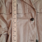 Wilsons Leather Maxima Beige Belted Short Leather Jacket