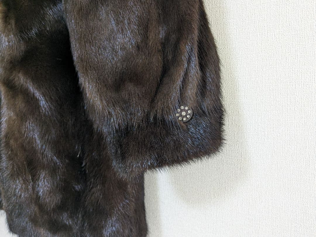 SAGA Mink Fur Coat, Brown, Size 11 L