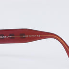 Chanel Sunglasses, Red Plastic with Gold-Tone CC Hardware