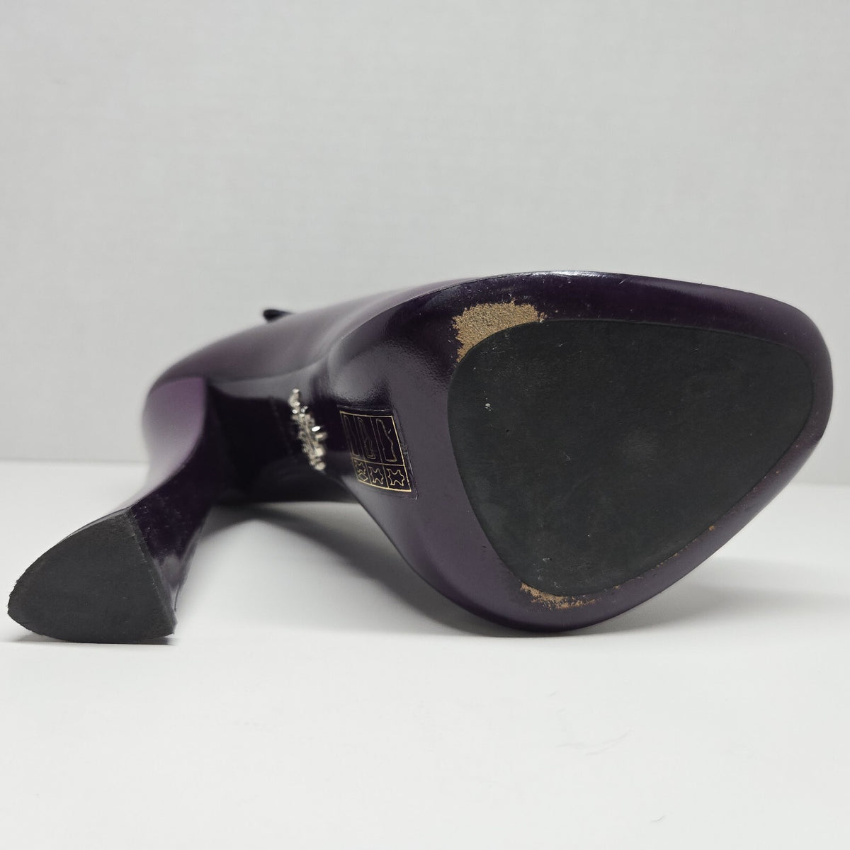 Prada Purple Black Patent Leather Strap Maryjane Heels Size EU 35 US 5