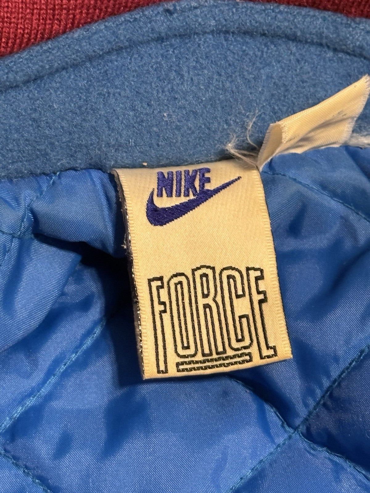 Nike Force Wool Varsity Bomber Jacket - Vintage Basketball