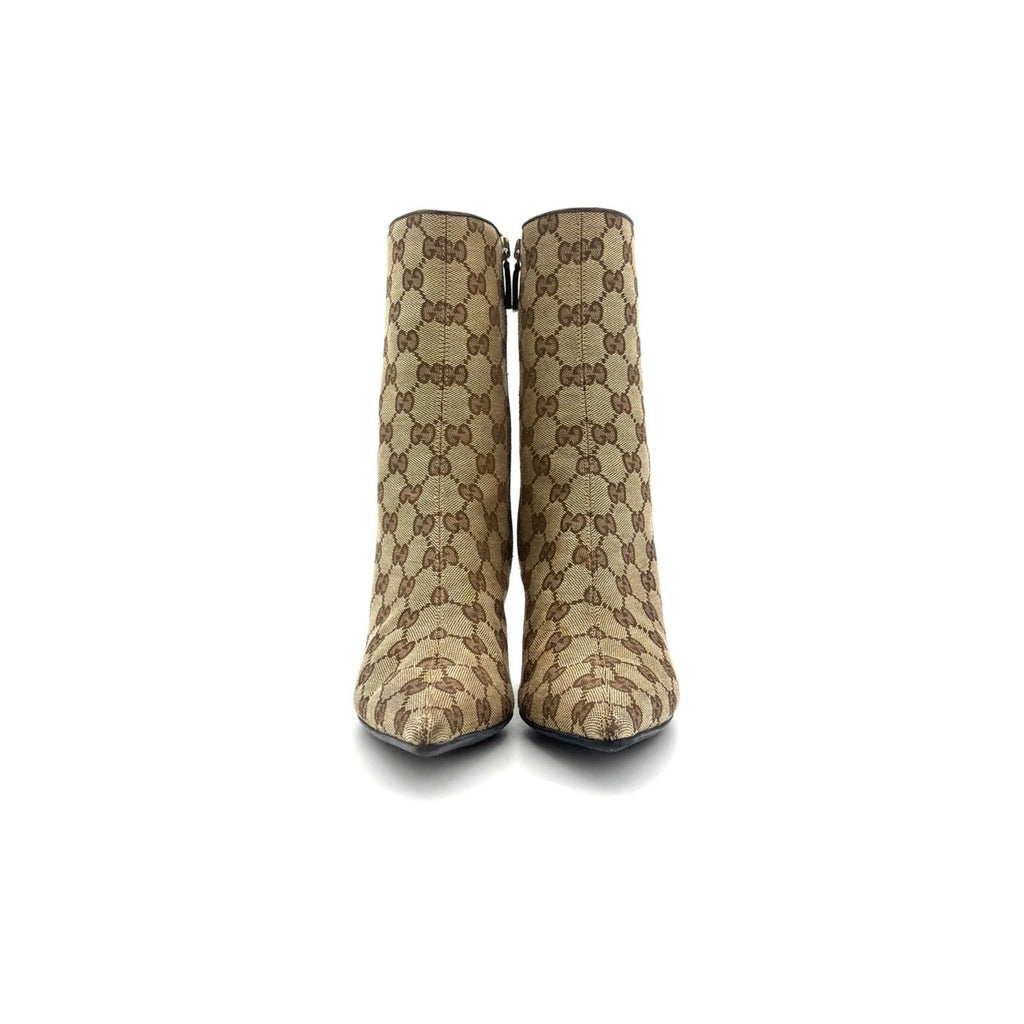 Gucci by Tom Ford GG Monogram Canvas Pointed-Toe Ankle Boots