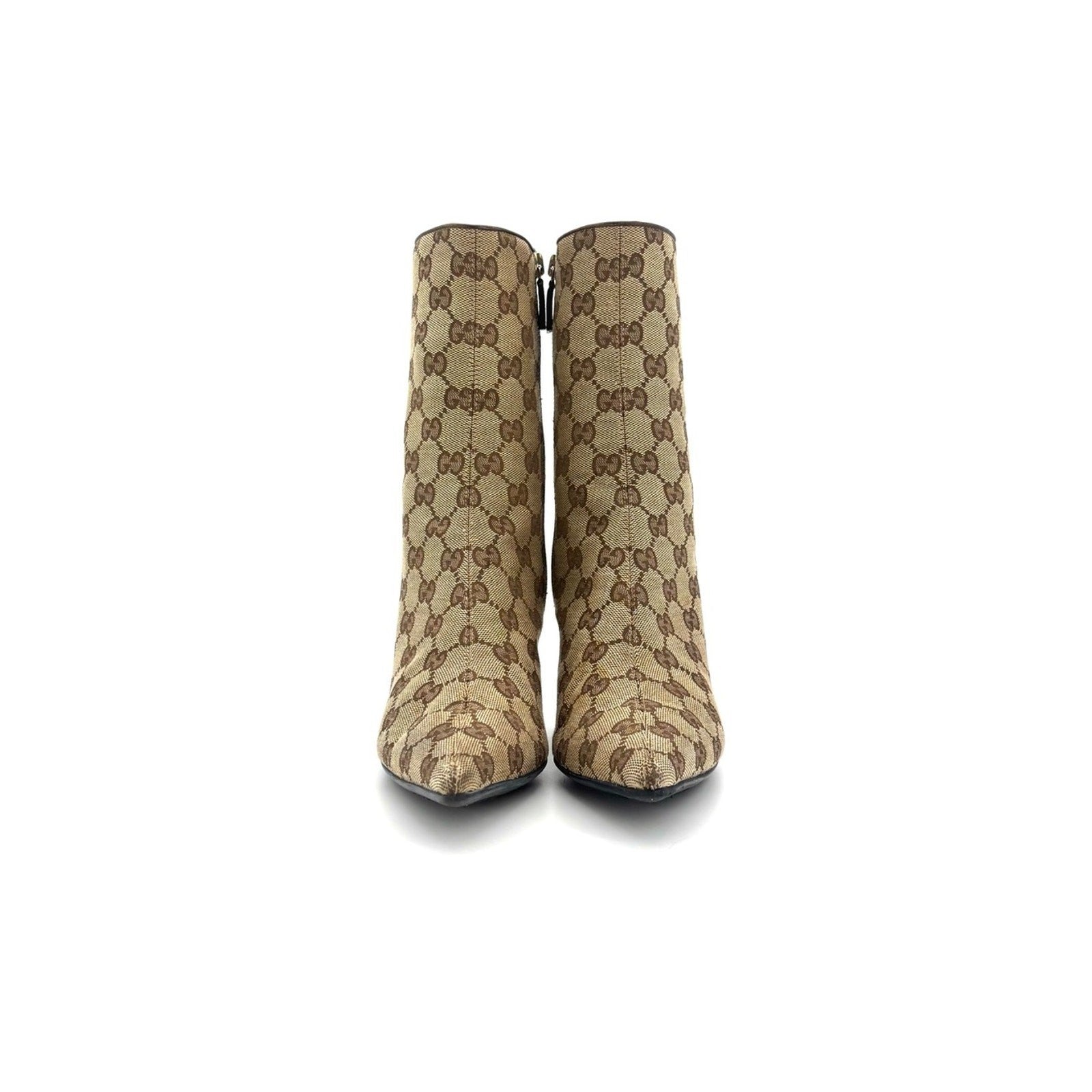 Gucci by Tom Ford GG Monogram Canvas Pointed-Toe Ankle Boots