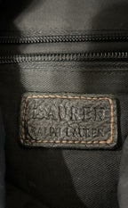 Lauren Ralph Lauren Black Leather Satchel Bag - Equestrian Themed