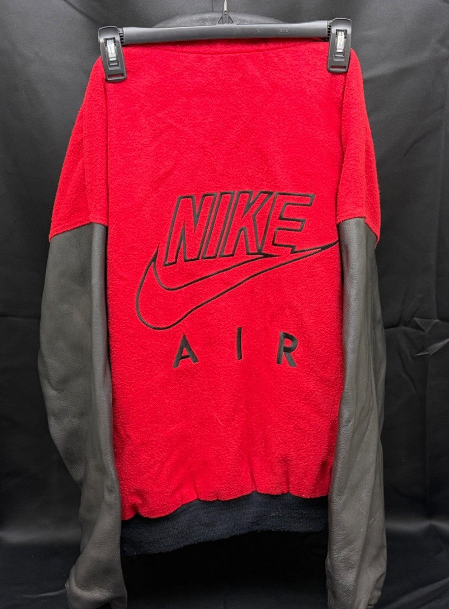 Nike Air Varsity Jacket, Red & Black Wool and Leather