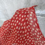 Marjone 1920s Red Silk Chiffon Polka Dot Dress