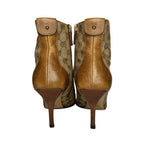 Gucci GG Monogram Ankle Booties, Praline Beige & Ebony Leather