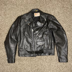 Excelled Leather Biker Moto Jacket, Black - Men's 40