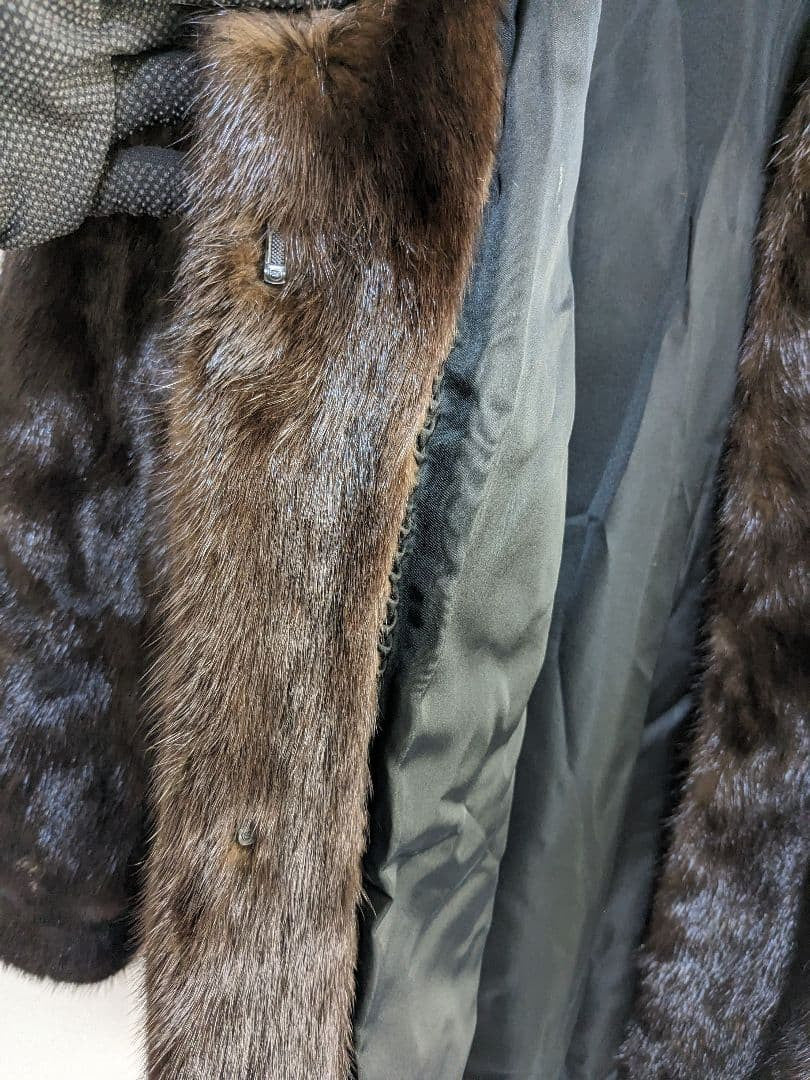 SAGA Mink Fur Coat, Brown, Size 11 L