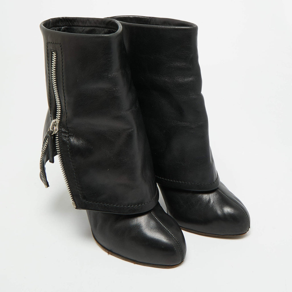 Giuseppe Zanotti Black Leather Mid-Calf Boots