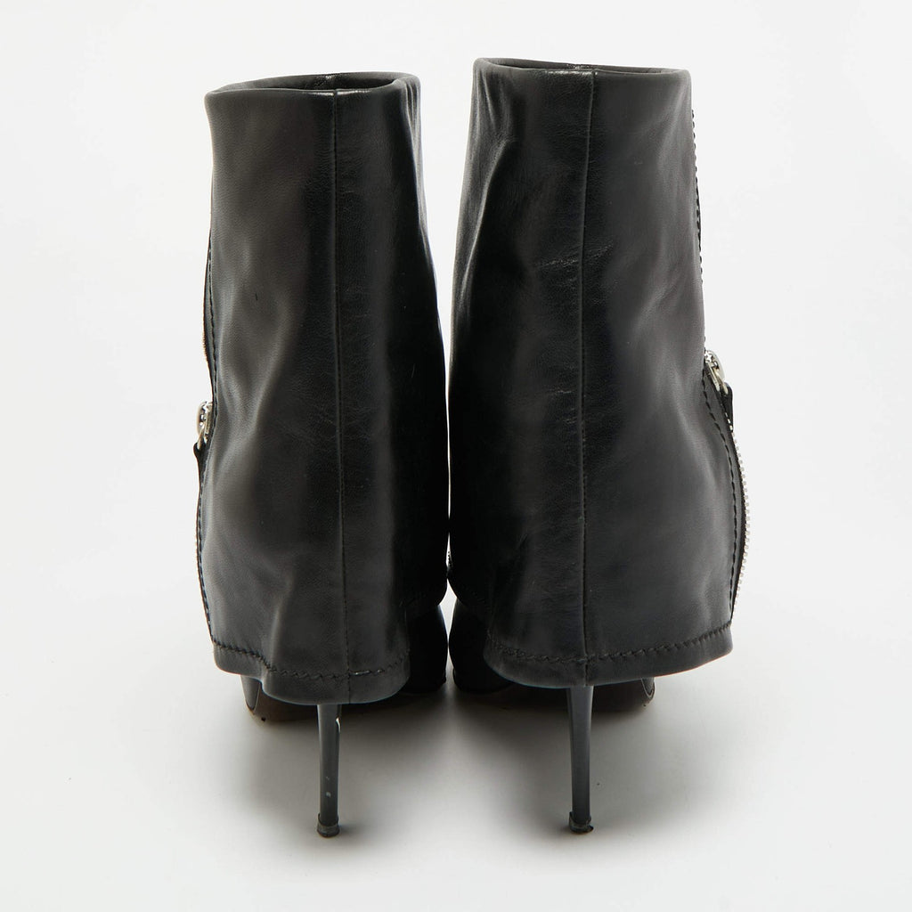 Giuseppe Zanotti Black Leather Mid-Calf Boots