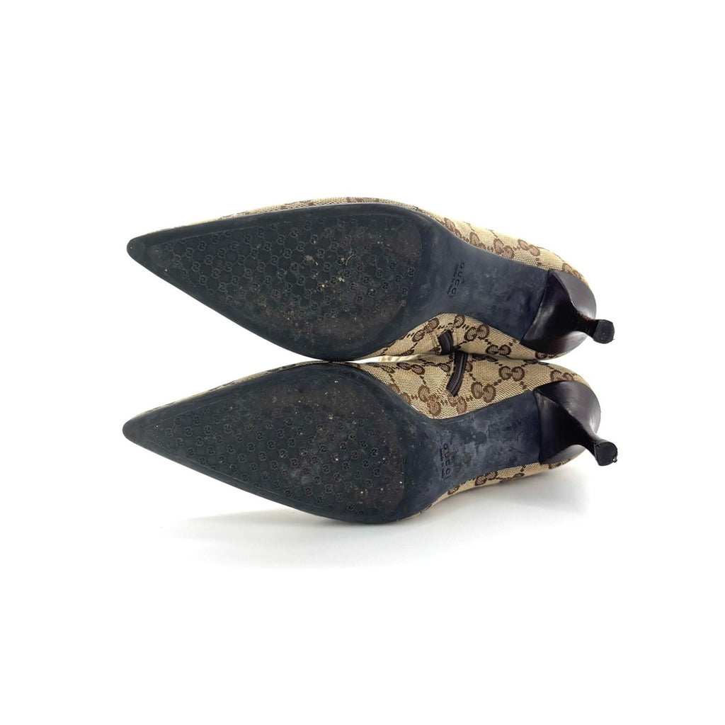 Gucci by Tom Ford GG Monogram Canvas Pointed-Toe Ankle Boots