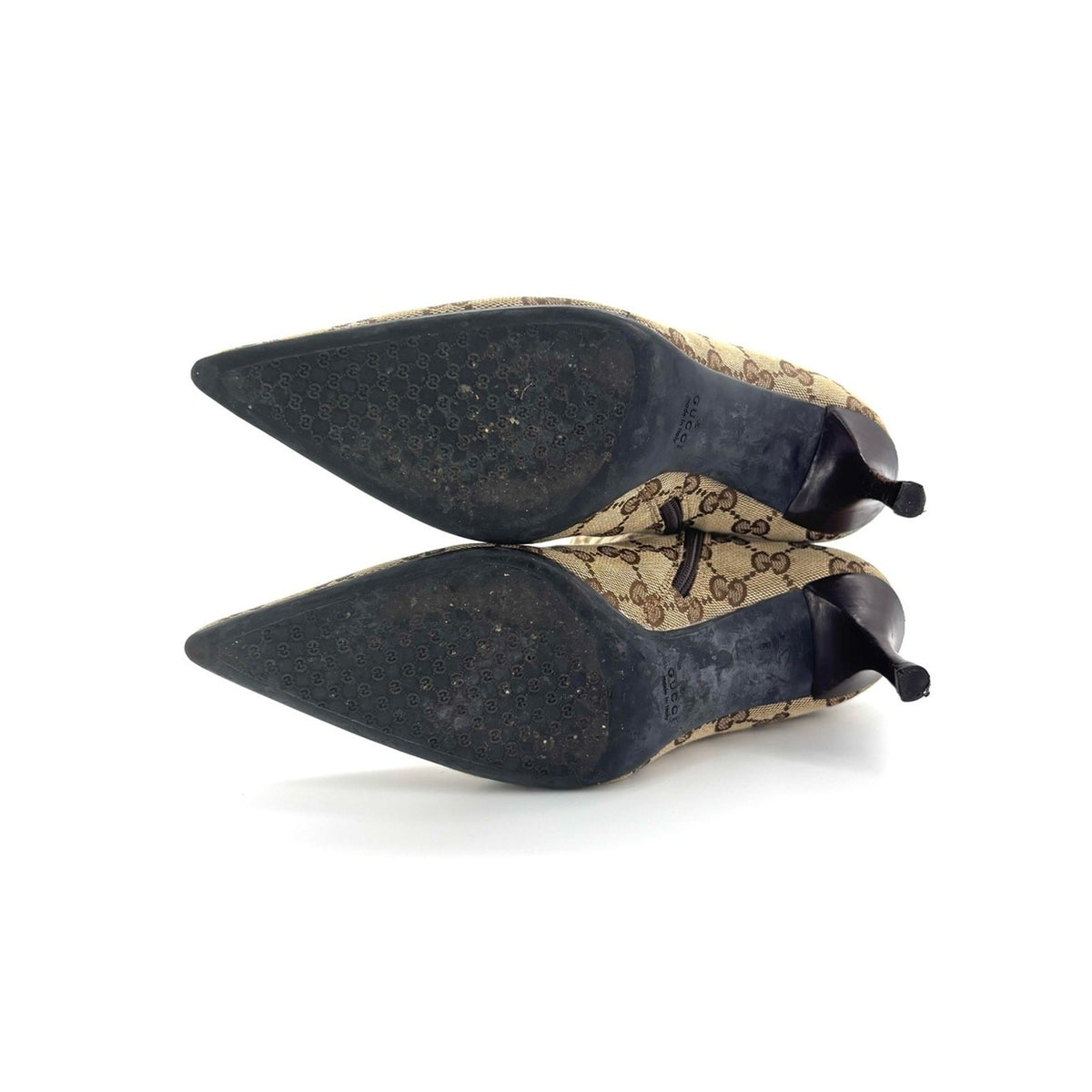 Gucci by Tom Ford GG Monogram Canvas Pointed-Toe Ankle Boots