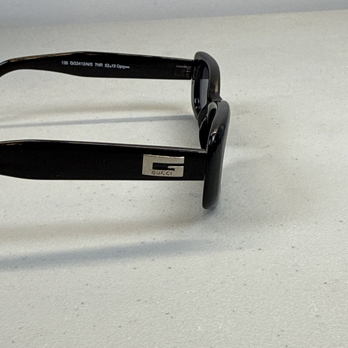 Gucci Oval Sunglasses, Black with Side G Logo