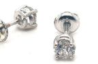 Victorian 14K Old Mine Cut Diamond Screwback Earrings, .62ct