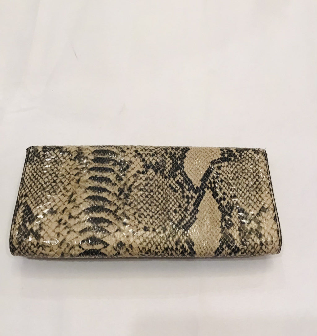 Handmade Python Skin Clutch Wallet With Pen Holder