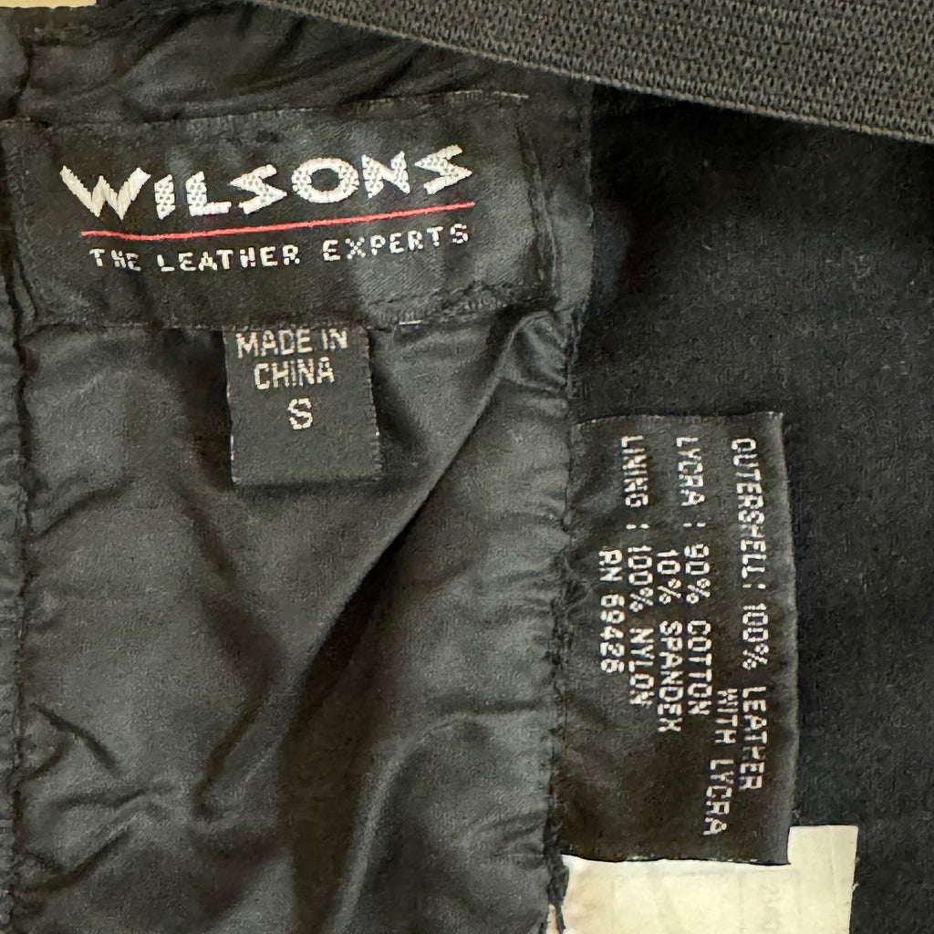 Wilsons Leather Lace-Up Biker Crop Top, Black