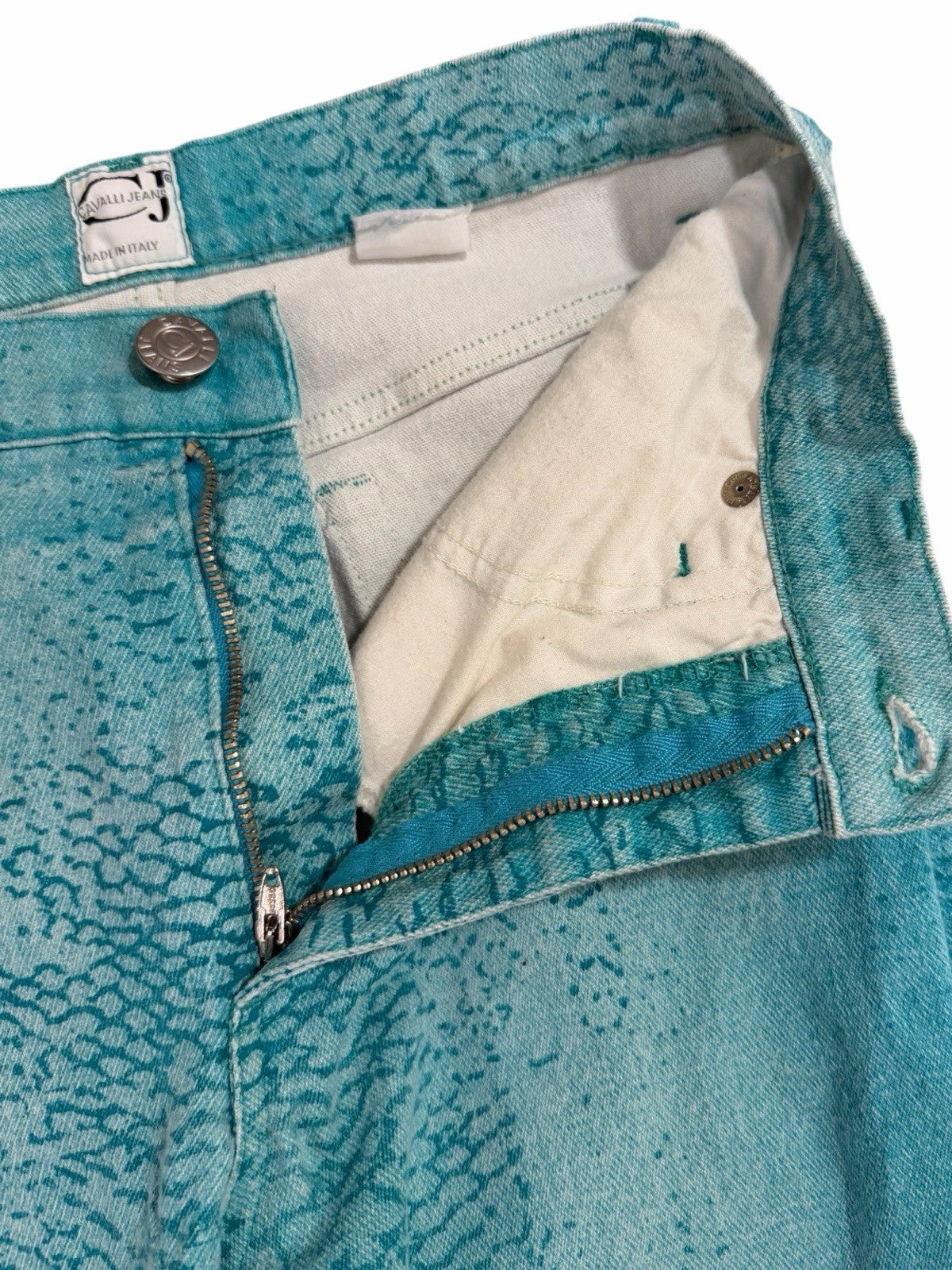 Just Cavalli Blue Python Print Jeans