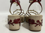 Prada SS1997 Red Floral Platform Sandal Heels
