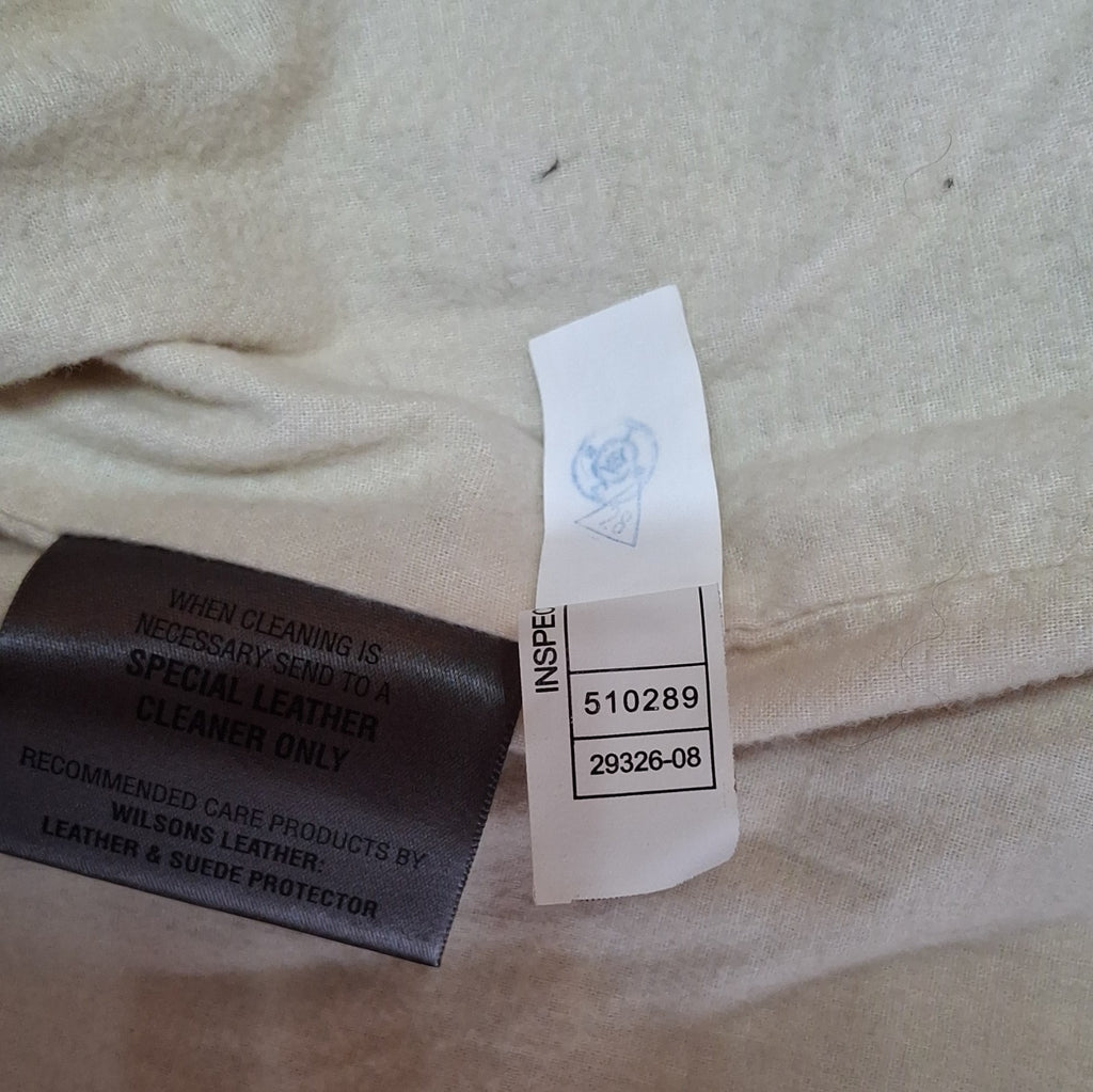 Wilsons Leather Maxima Beige Belted Short Leather Jacket