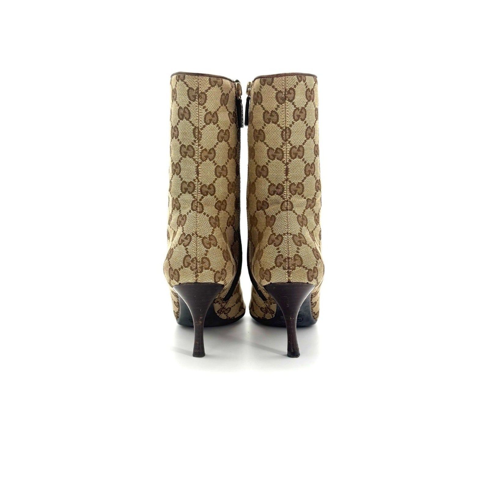 Gucci by Tom Ford GG Monogram Canvas Pointed-Toe Ankle Boots