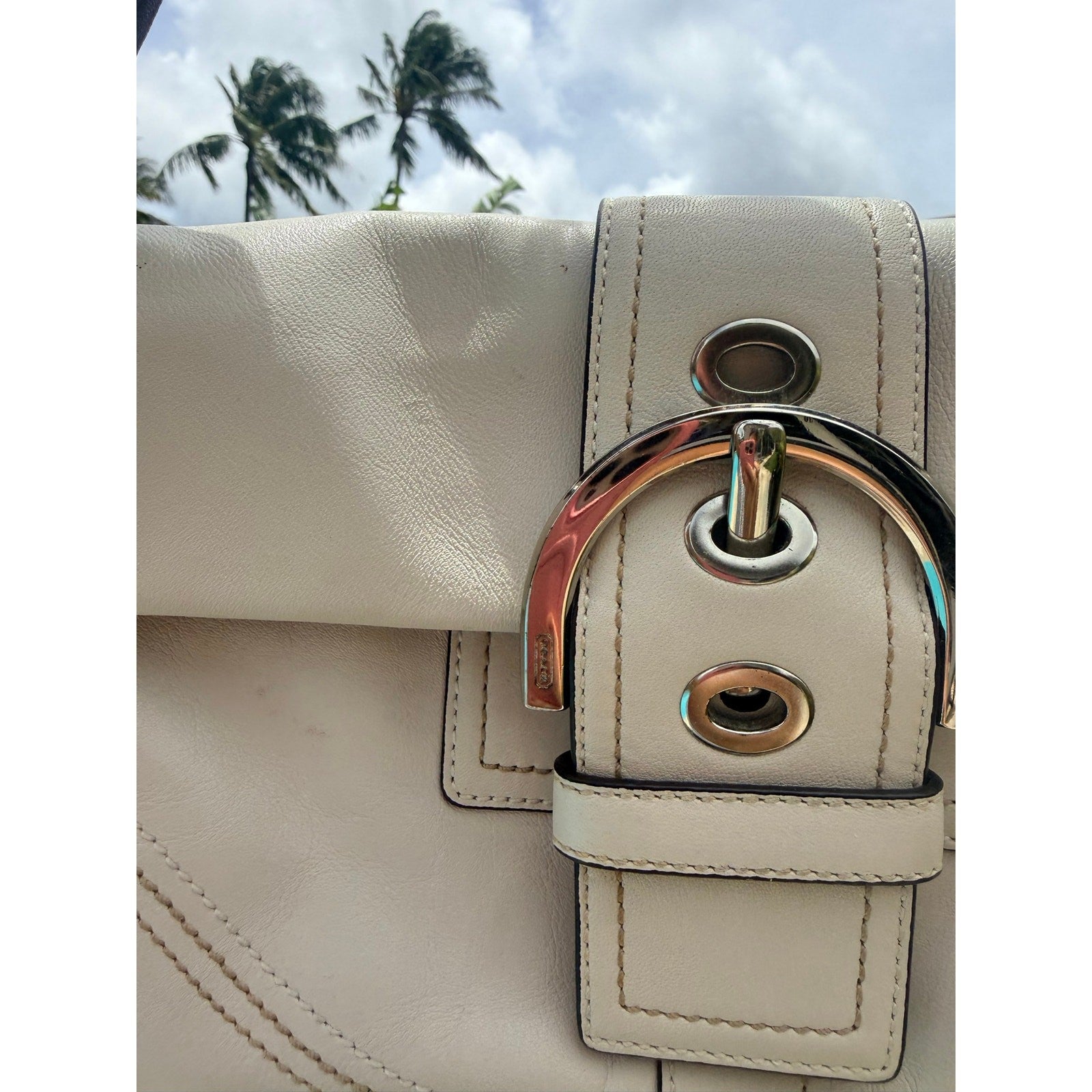 Coach Soho Flap Bag - Black Leather with Silver Buckle