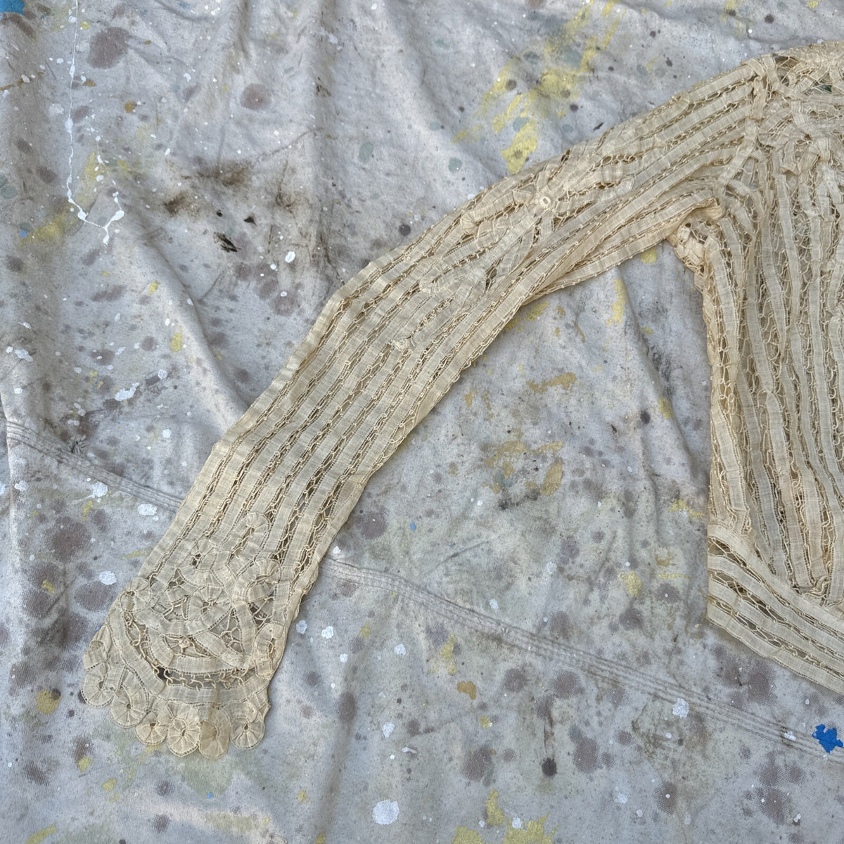 Edwardian Ecru Handmade Tape Lace Blouse Bodice