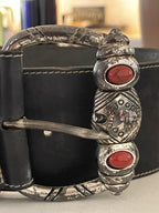 Doppiavita Italian Statement Belt in Leather &amp; Pony Hair