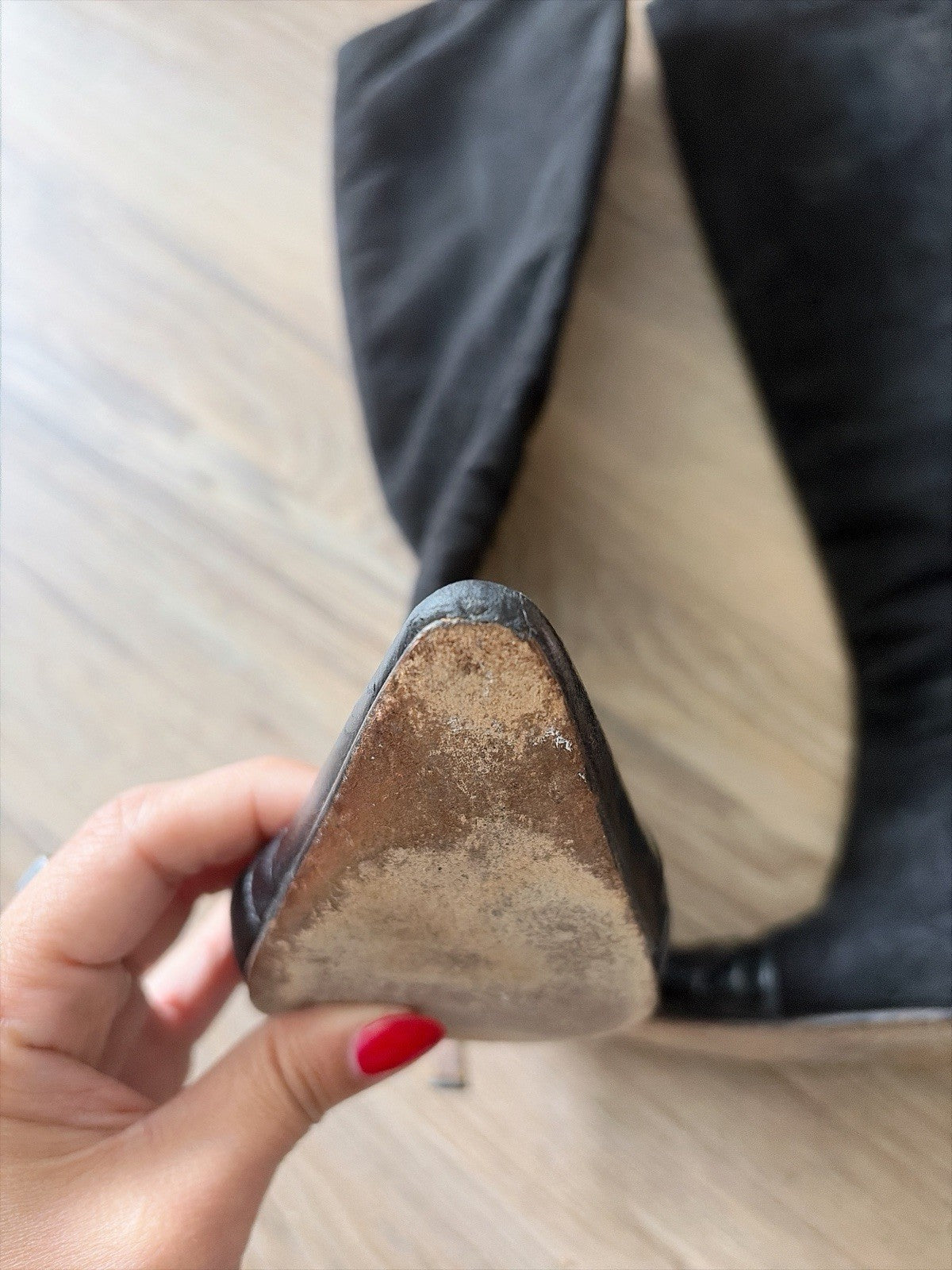 Manolo Blahnik Knee High Boots, Suede & Leather
