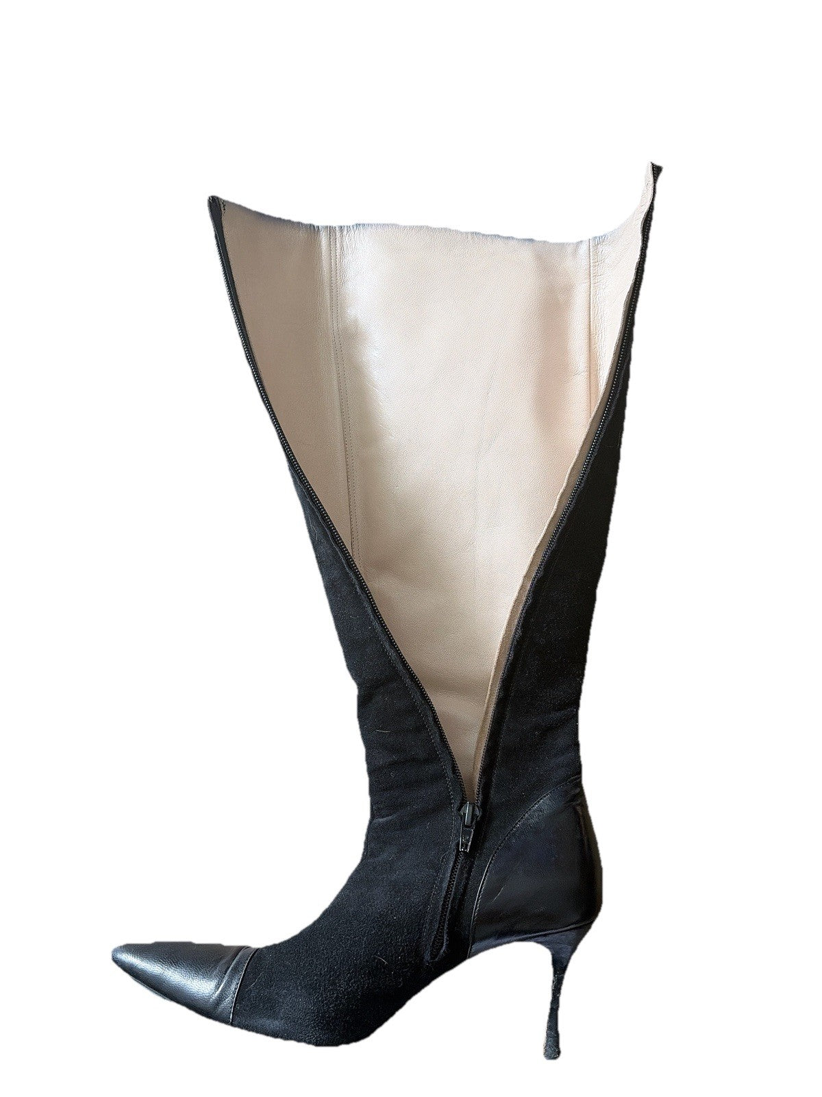 Manolo Blahnik Knee High Boots, Suede & Leather