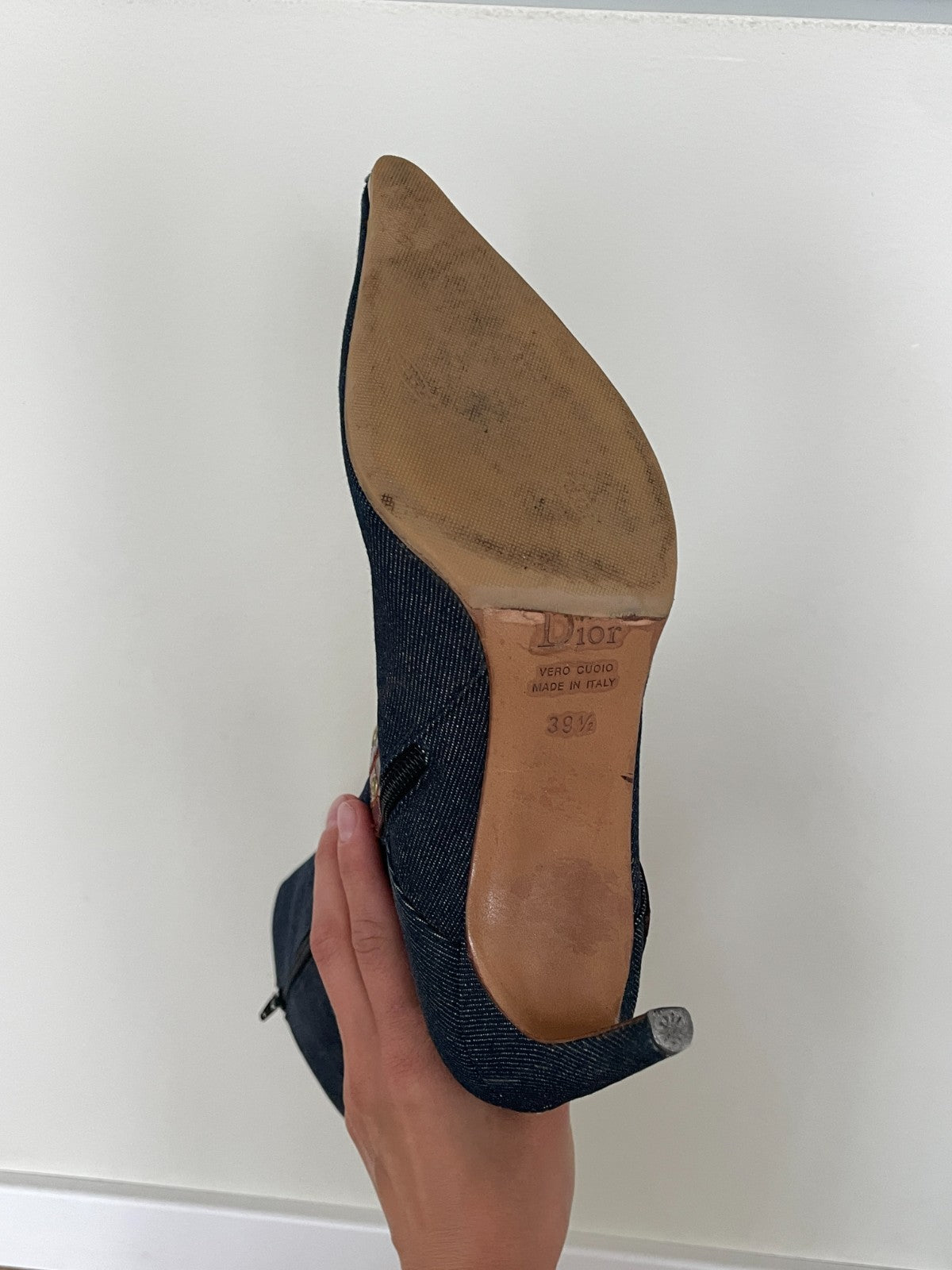 Christian Dior by John Galliano Denim Knee Boots