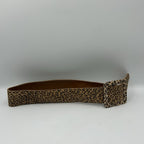 Accessories by Pearl Leopard Print Suede Belt, Brown