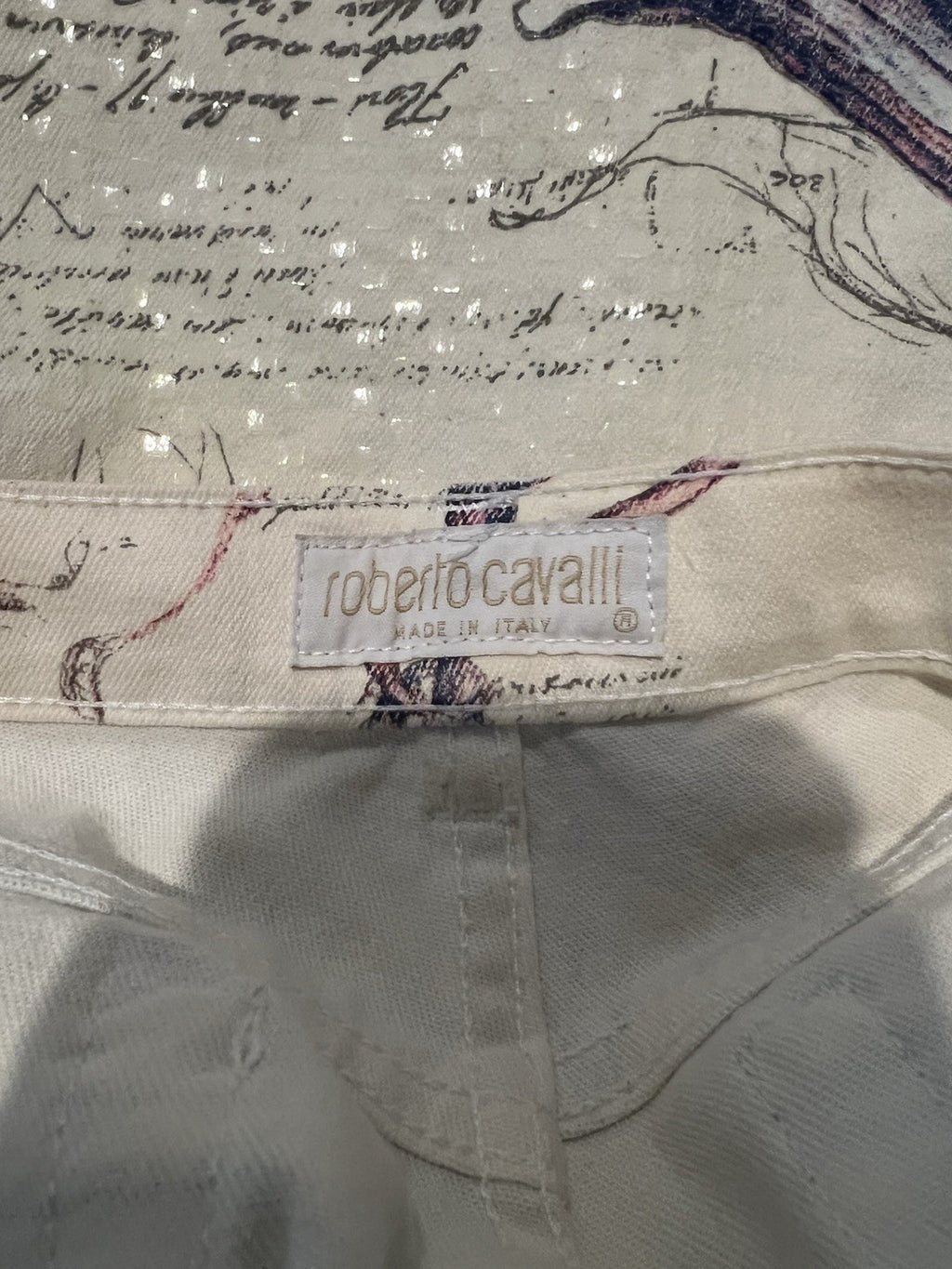 Roberto Cavalli Floral Embroidered Sequin Jeans