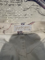 Roberto Cavalli Floral Embroidered Sequin Jeans