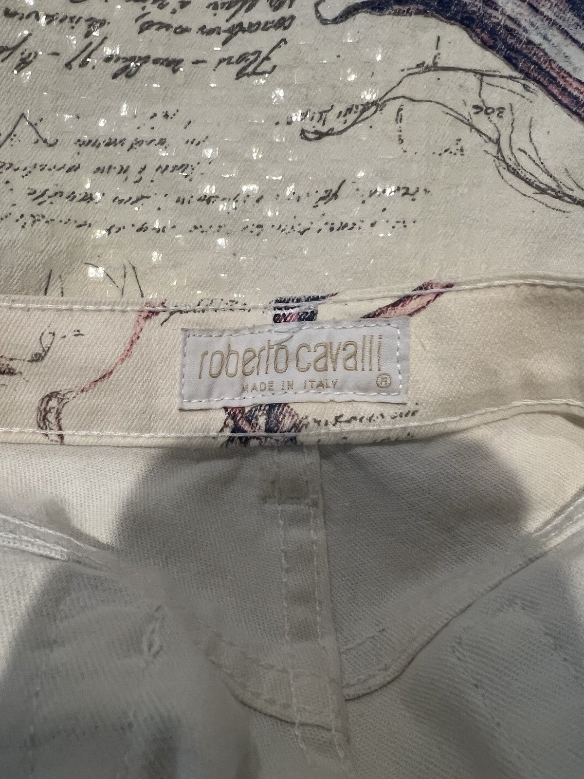 Roberto Cavalli Floral Embroidered Sequin Jeans
