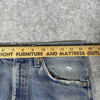 Levi's 505 Orange Tab Jeans, Medium Wash Distressed Denim