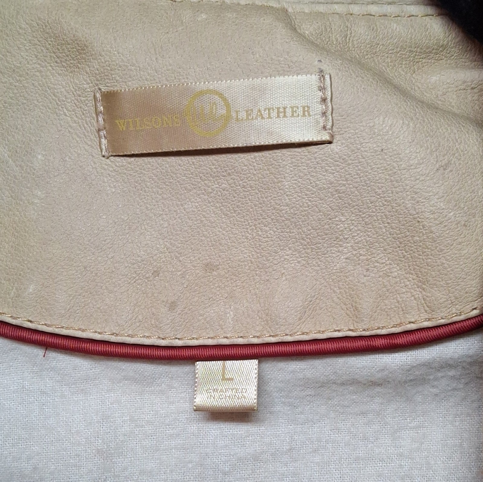 Wilsons Leather Maxima Beige Belted Short Leather Jacket