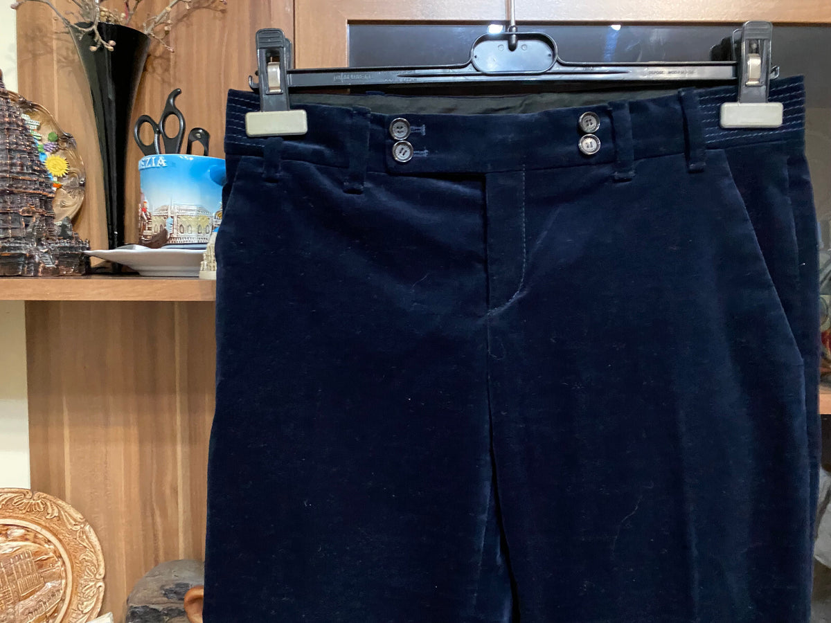 Gucci Indigo Velvet Straight Trousers