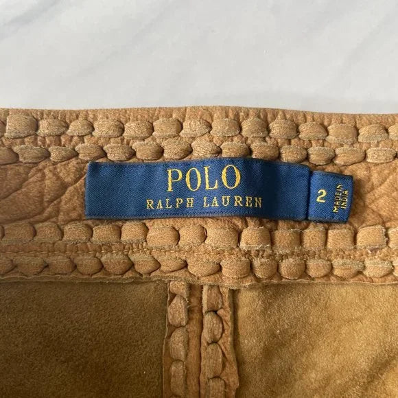 Vintage Ralph Lauren Deerskin Suede Fringe Lace-Up Shorts