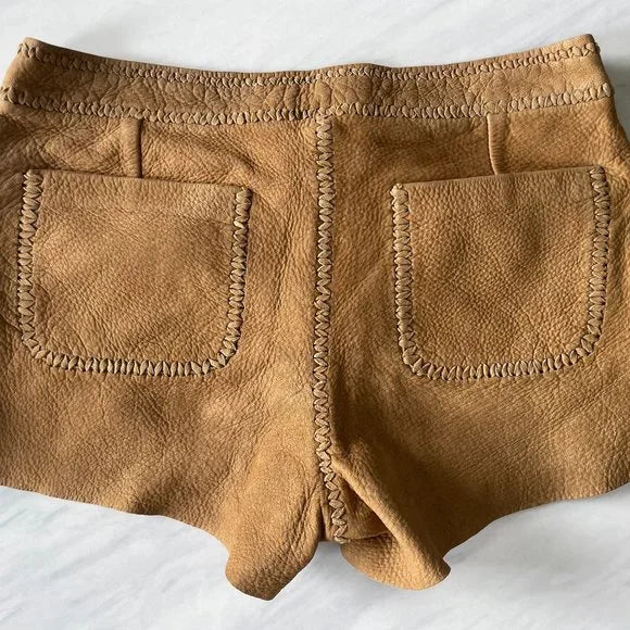 Vintage Ralph Lauren Suede Fringe Lace-up Shorts