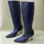 Manolo Blahnik Tall Black Leather Boots
