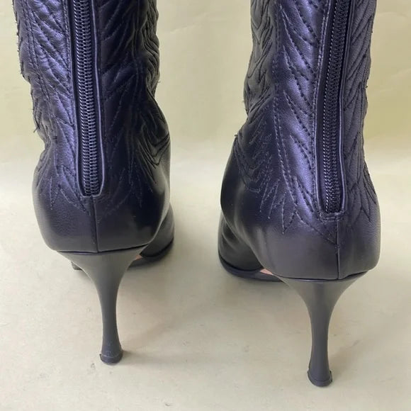 Manolo Blahnik Tall Black Leather Boots